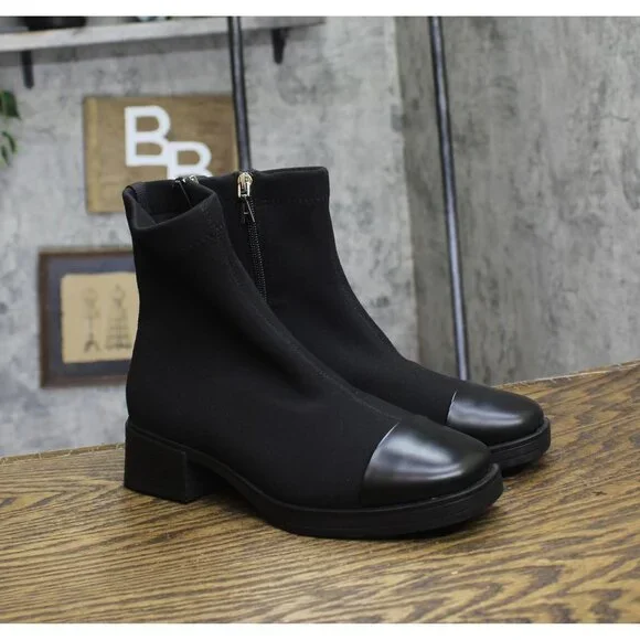 NWT Aerosoles Womens DIMMI Ankle Bootie DIMMI Black Stretch Fabric 6M - Picture 8 of 14